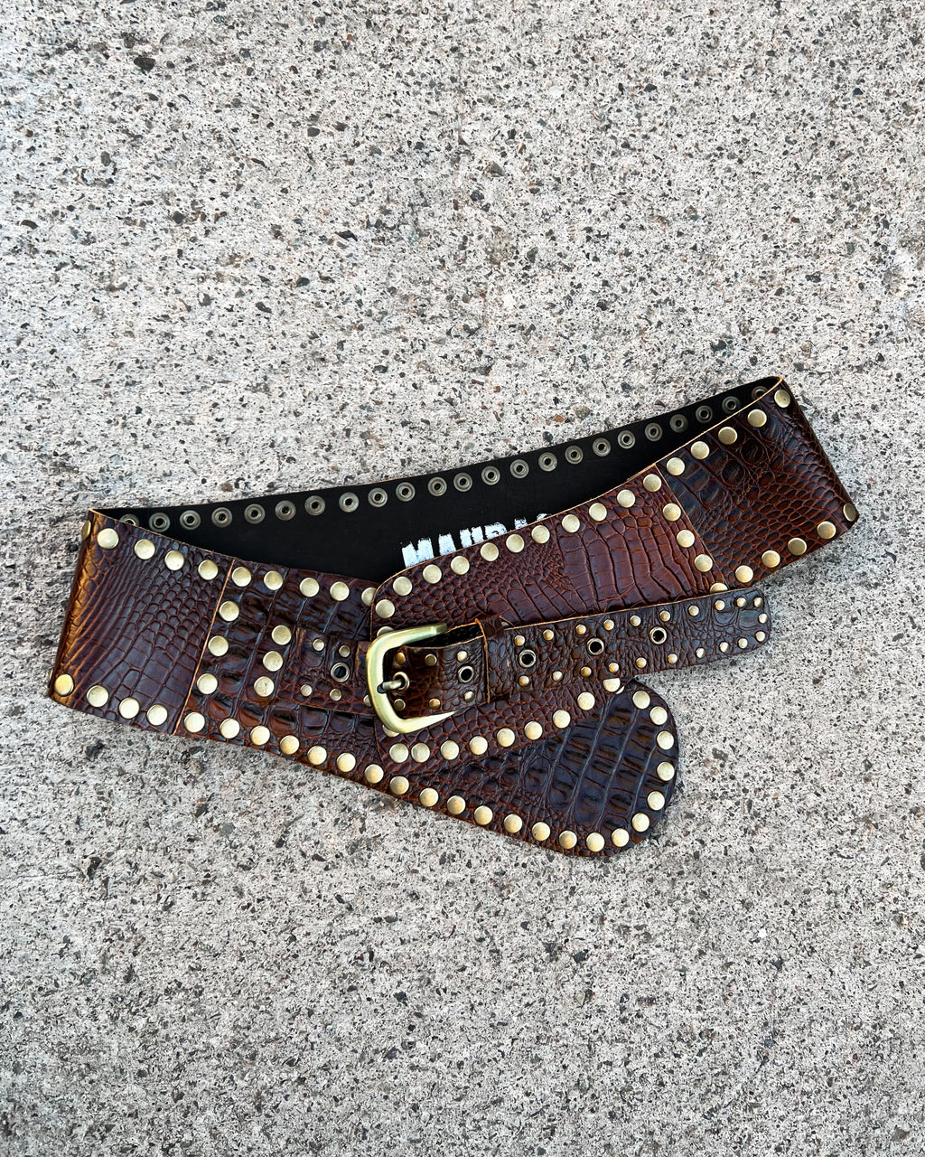 CINTURÓN YK2/ CROCO CAMEL